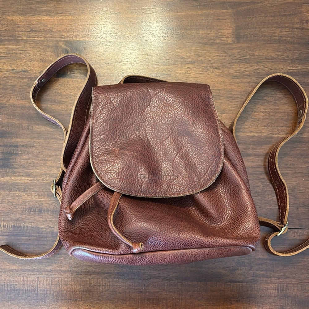 Portland Leather Deep Brown Pebble Leather Backpack
